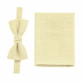 Linen light yellow (canary) bow tie and pocket square