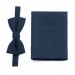 Linen navy blue (midnight/dark navy) bowtie