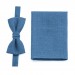 Linen steel blue bow ties