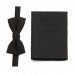 Linen black bow tie and pocket square