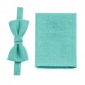 Linen mint (spa) bow tie and pocket square