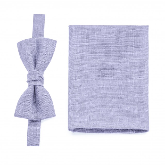 Linen light purple pocket square