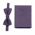 Plum bow tie and pocket square