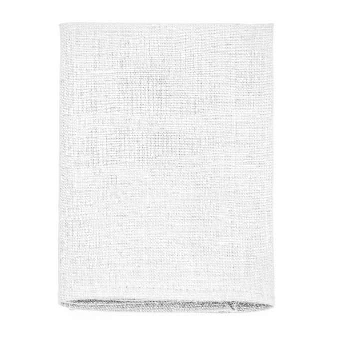 Linen white pocket square