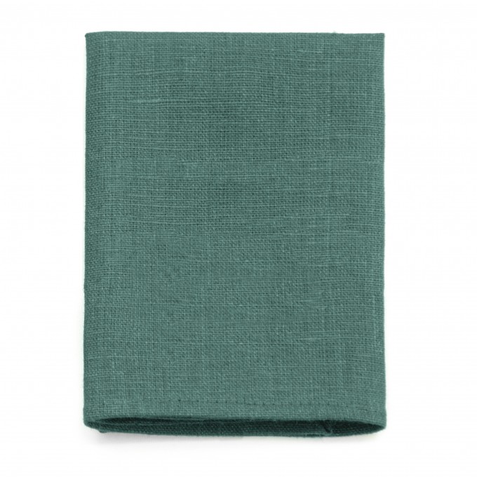 Linen forest green pocket square