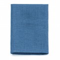 Linen steel blue pocket square