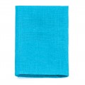 Linen turquoise pocket square