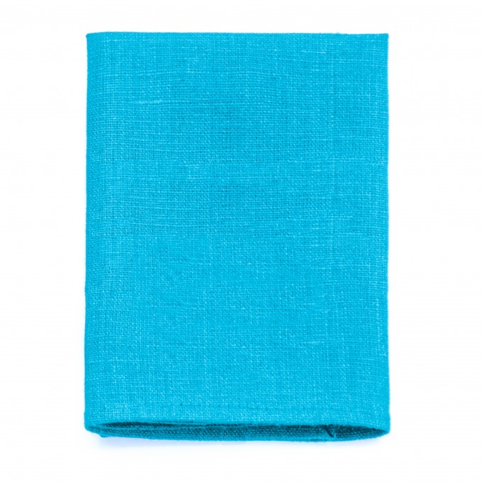 Linen turquoise pocket square
