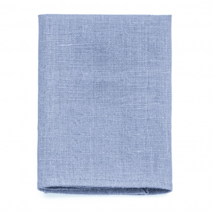 Linen dusty blue pocket square