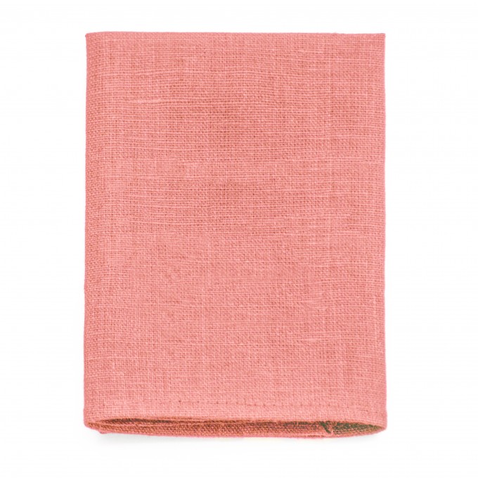 Linen coral pocket square