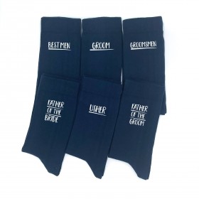 Navy blue (midnight) socks47 for Father of the Bride with custom design