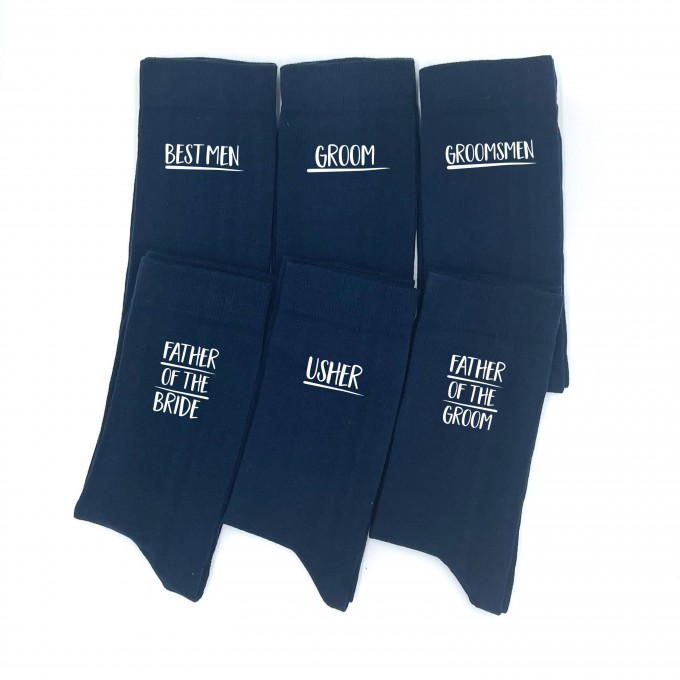 Groomsmen dress socks with custom design