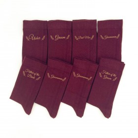 Burgundy (wine) mens dress socks46 with custom design