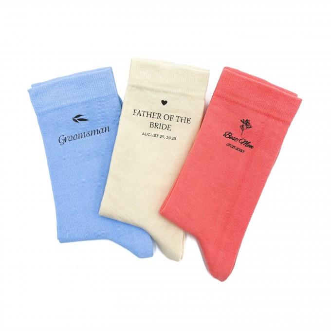 Groomsmen dress socks with custom design
