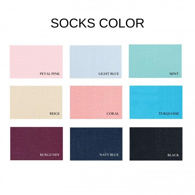 Navy blue usher socks with custom design