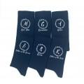 Wedding navy blue socks for groomsman gift with custom design