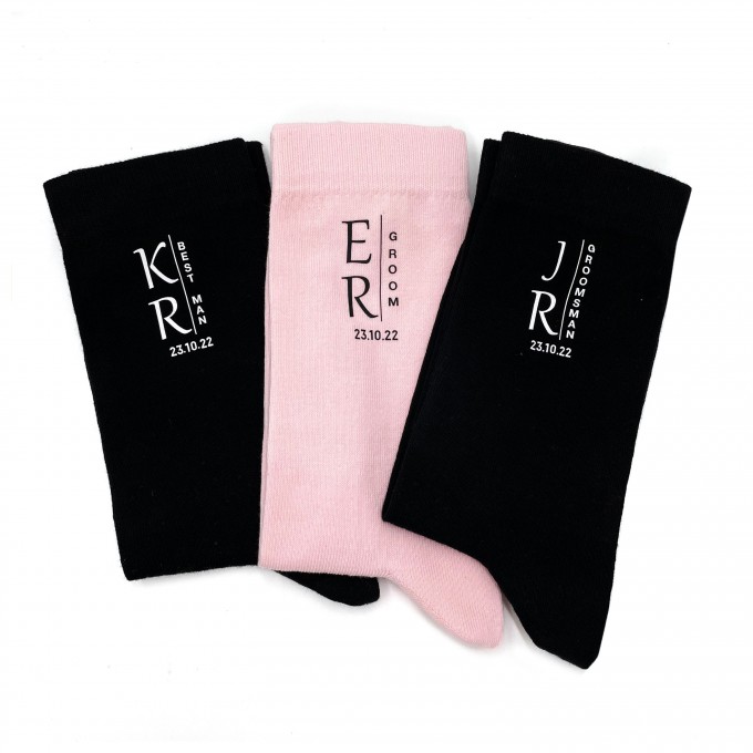 Wedding personalized mens socks20 with custom initials