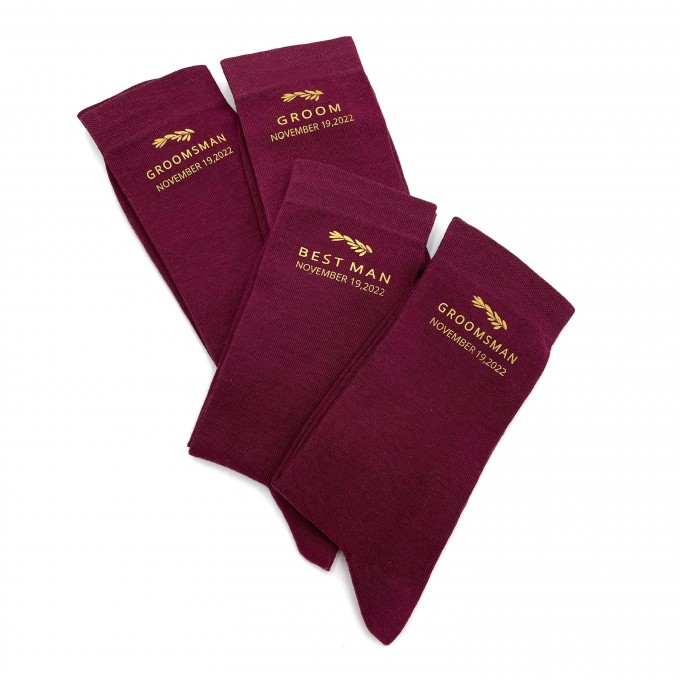 Black groomsman personalised socks with custom design