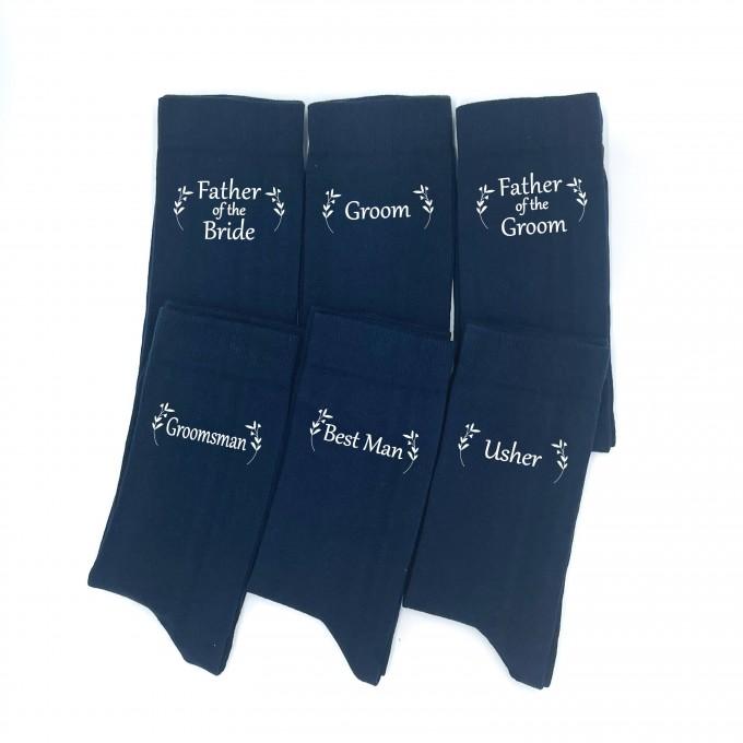 Burgundy groomsmen gift socks with custom design