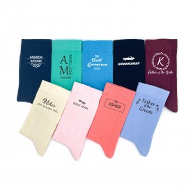 Wedding socks32 with custom initials, names, date