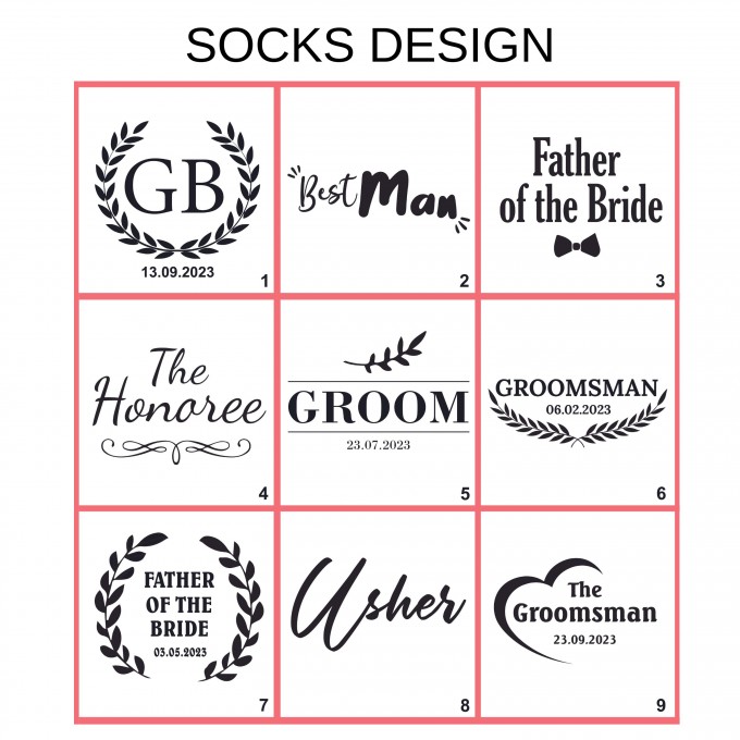 Burgundy wedding socks for groom, groomsman, best man