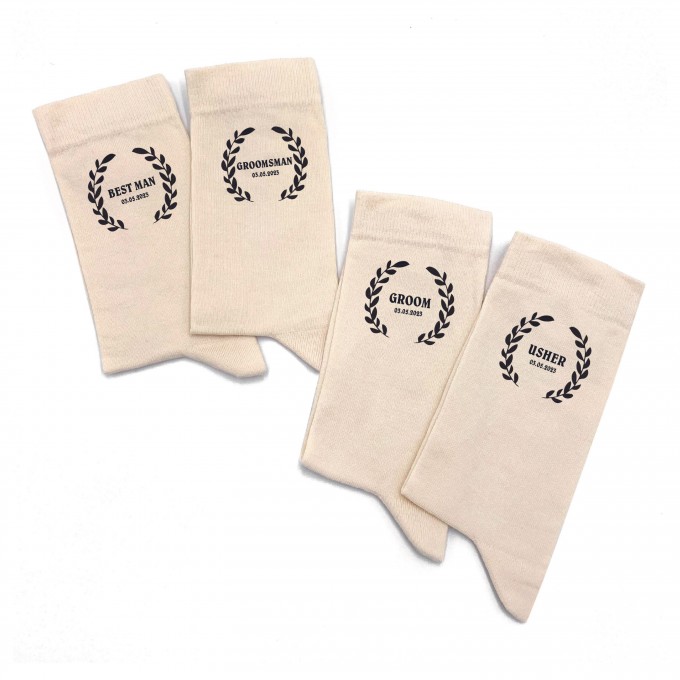 Navy blue wedding day socks11 with custom initials