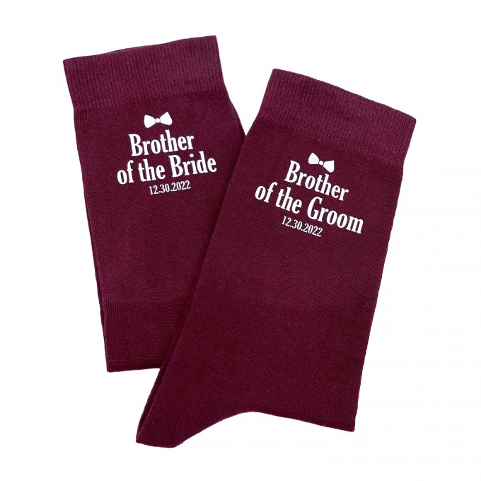 Burgundy socks for Brother of the Bride, Brother of the Groom