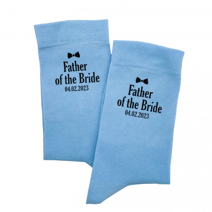 Light blue socks for Father of the Bride gift 