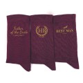 Burgundy wedding socks12 with custom design