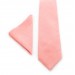 Linen coral (parfait) necktie and pocket square