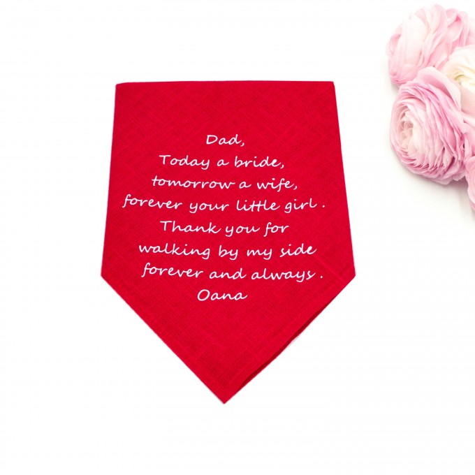 Red wedding handkerchief6 for dad