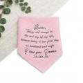 Dusty rose bride to groom handkerchief