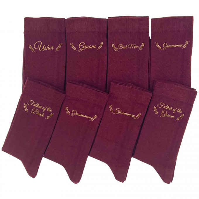 Groomsmen dress socks with custom design