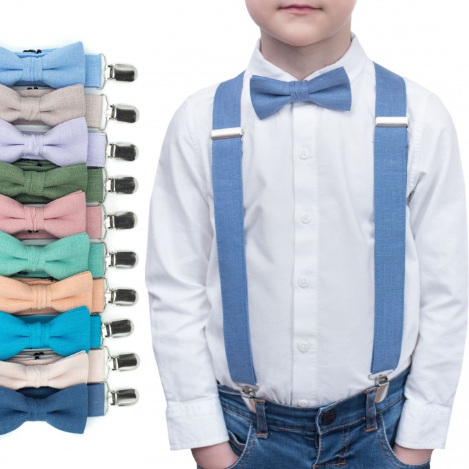 Ring Bearer Bow Ties and Suspenders 