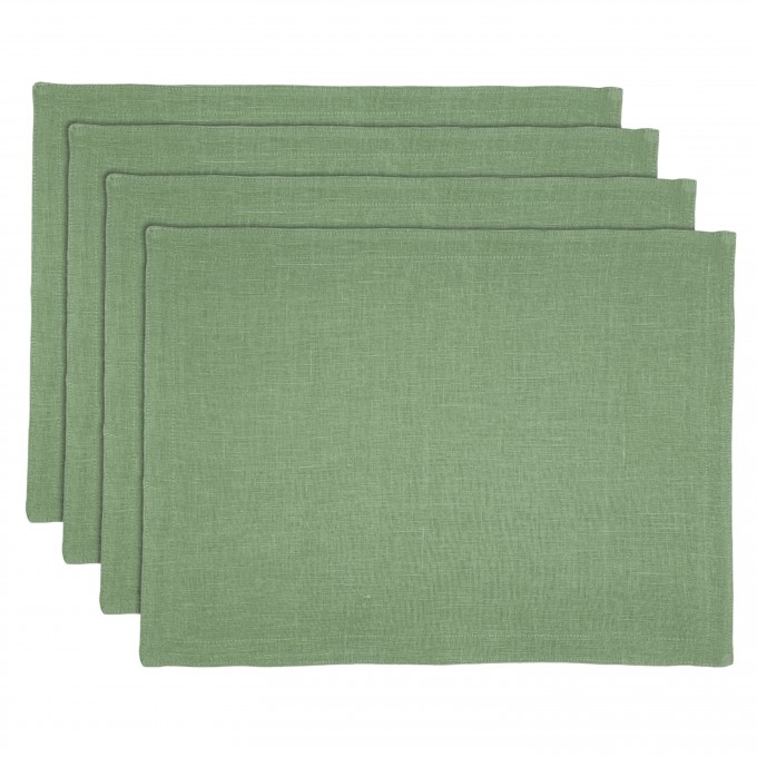 Sage green linen set of 2, 4, 6, 8, 10, 12, 20 placemats