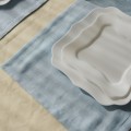 Light blue linen farmhouse placemats