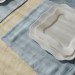 Light blue linen farmhouse placemats