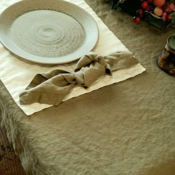 Mustard linen kitchen placemats