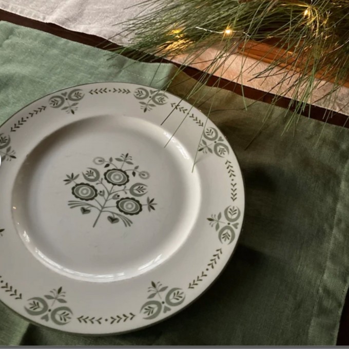 Navy blue linen double-sided place mats