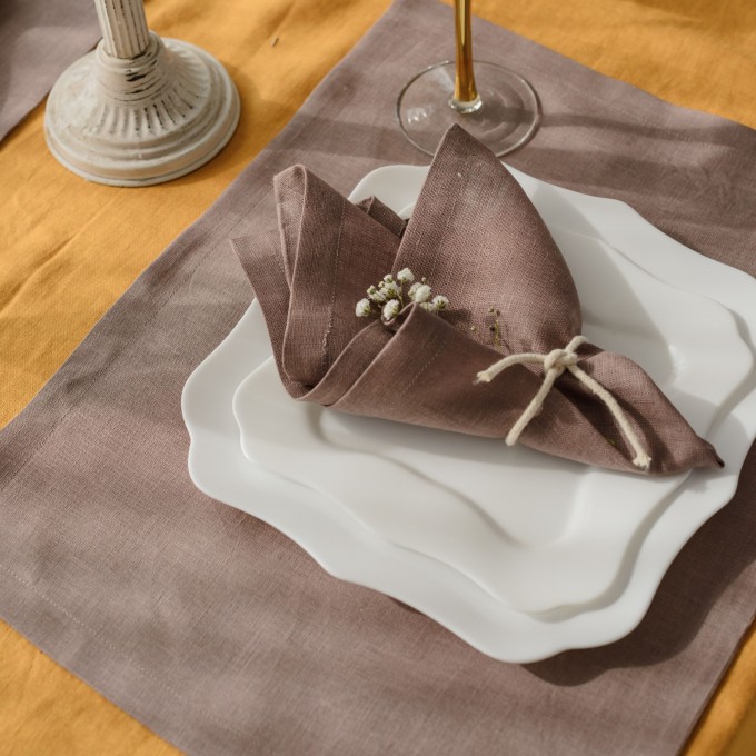 Mustard linen placemats