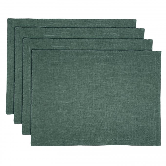 Forest green cloth washable placemats