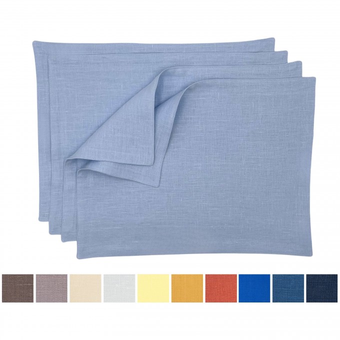 Dusty blue linen placemats