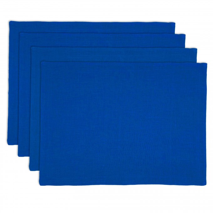 Royal blue linen double-layer placemats