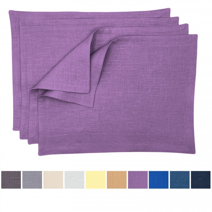 Mauve linen placemats