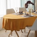 Mustard linen tablecloth in oval, rectangle, round, square shape