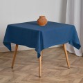 Indigo blue linen square tablecloth for Holiday table 