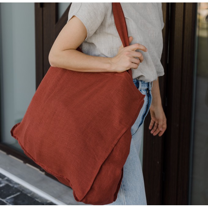 Burnt orange tote bag