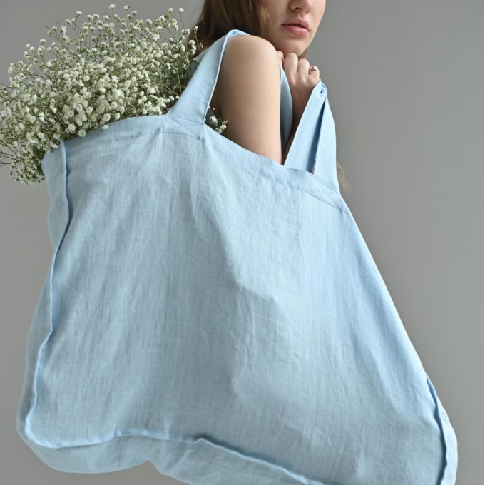 Light blue tote bag