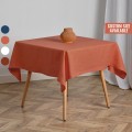 Burnt orange linen square tablecloth