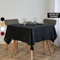 Black linen square tablecloth